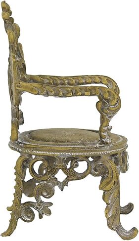 زخرفة ديكور سطح المكتب على الطراز الفرنسي القديم من سبيكة مع لمسات كريستالية، منحوتة نموذجية مصغرة زخرفية، شاشة سطح المكتب ومجموعة من الحرف اليدوية، 5.9 × 2.67 × 2.36 بوصة (آرت ديكو C) in Kuwait