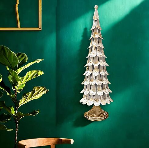 Large 3D Wall Art Ironwork Sculpture Art White Gold Gradient Abstract Tree Metal Wall Art Modern Personalized Wall Art Is Suitable For Wall Decor In Living room Bedrooms Kitchens Bathrooms Offices in Saudi Arabia