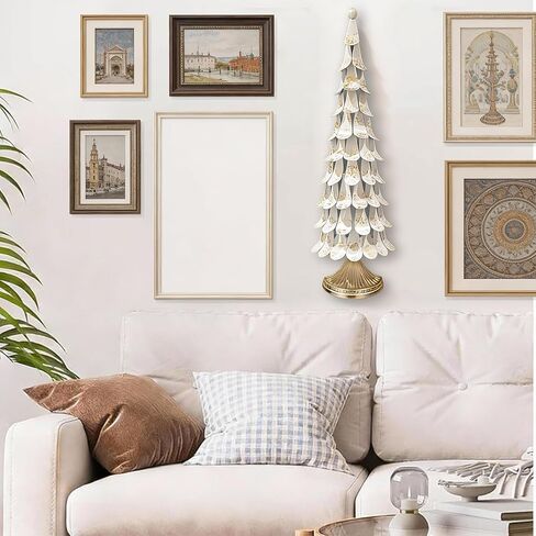 Large 3D Wall Art Ironwork Sculpture Art White Gold Gradient Abstract Tree Metal Wall Art Modern Personalized Wall Art Is Suitable For Wall Decor In Living room Bedrooms Kitchens Bathrooms Offices in Saudi Arabia
