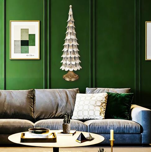 Large 3D Wall Art Ironwork Sculpture Art White Gold Gradient Abstract Tree Metal Wall Art Modern Personalized Wall Art Is Suitable For Wall Decor In Living room Bedrooms Kitchens Bathrooms Offices in Saudi Arabia