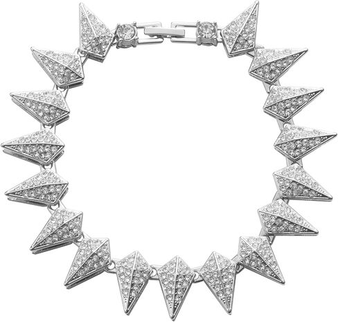 XU-SHITONG Crystal geometric chain bracelet, suitable for both men and women, length of 7.5 inches, featuring water diamond triangular design. in Saudi Arabia