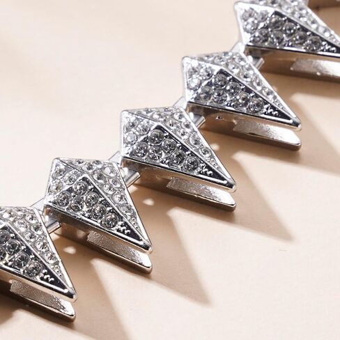 XU-SHITONG Crystal geometric chain bracelet, suitable for both men and women, length of 7.5 inches, featuring water diamond triangular design. in Saudi Arabia