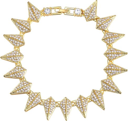 XU-SHITONG Crystal geometric chain bracelet, suitable for both men and women, length of 7.5 inches, featuring water diamond triangular design. in Saudi Arabia