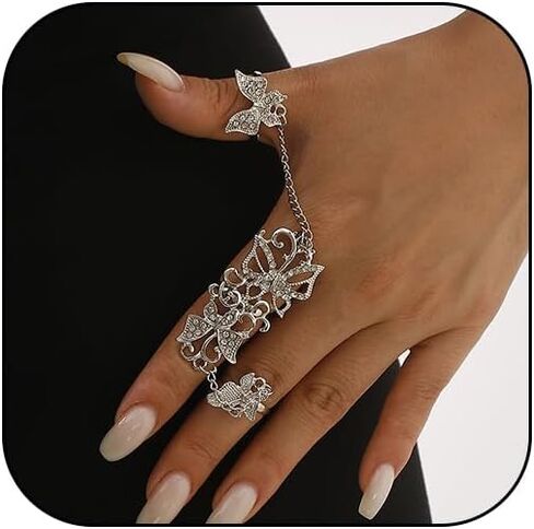 سوار ذهبي سلسلة يد للنساء سلسلة يد أنيقة مجموعة أساور ربط سلسلة إصبع قابلة للتعديل in Kuwait