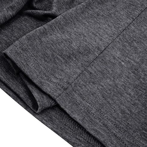 Men's T-Shirt Solid Color Long Sleeve Casual Pullover Shirts Lightweight Soft Stretch Basic Tops,Dark Grey in Saudi Arabia