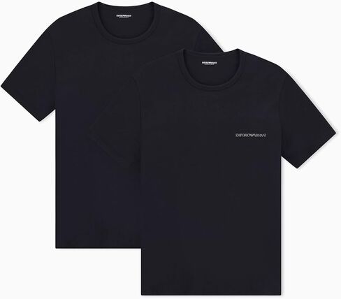 تي شيرت رجالي من Emporio Armani مكون من قطعتين من القطن الخالص برقبة دائرية in Kuwait