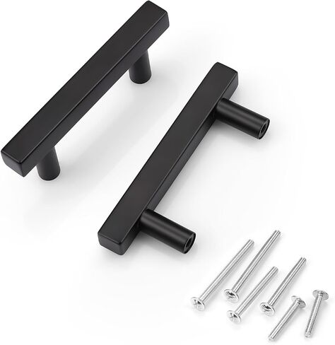 KNOBWELL 6 Pack Single Hole 2" Black Drawer Knobs and Pulls, Matte Black Cabinet Knobs Dresser Drawer Knobs for Kitchen and Bathroom in Kuwait