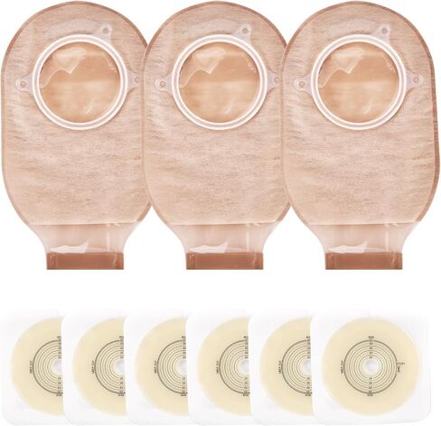 20 PCS Colostomy Bags Ostomy Supplies- Rainlotus One Piece Ostomy Bag 15mm-60mm Cut-to-Fit Drainable Pouches with Clamp Closure for Ileostomy Stoma Care（8 Clamps Included） in Kuwait