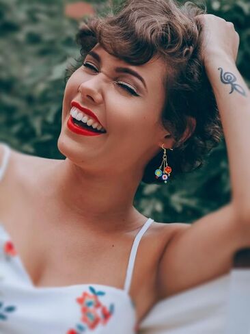 Murano Style Glass Earrings, Colorful Heart Shape Millefiori Beads Drop Dangle Earrings, 18k Gold Plated Multicolor Glass Jewelry, Trendy Gifts for Women Girls in Saudi Arabia