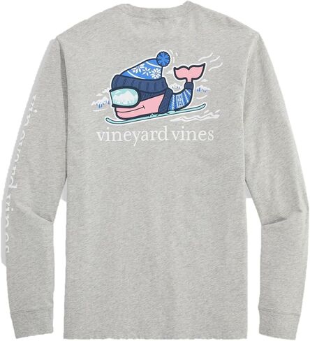 Vineyard Vines Mens Downhill Ski Whale Long-Sleeve Pocket Tee in Saudi Arabia