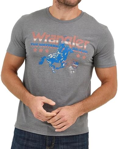 Wrangler Men's Logo Roper Pewter Tee in Saudi Arabia