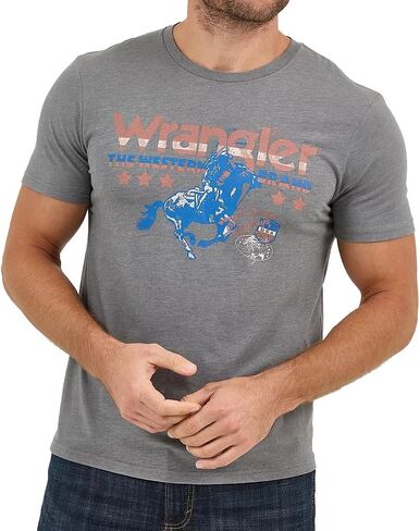 Wrangler Men's Logo Roper Pewter Tee in Saudi Arabia