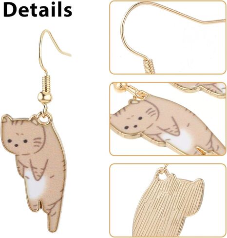 Mabor 6 Pairs Cute Cat Earrings for Women Colored Kitty Cat Earrings Alloy Drop Dangle Fun Anime Animal Earring Aesthetic Funny Cartoon Jewelry Gifts in Saudi Arabia