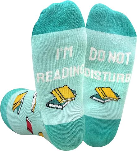 nhnsbdfc Book and Reading Socks for Adults-Funny Novelty Gifts for Book Lovers Reader Bookworm White Elephant Gifts for Adult in Saudi Arabia