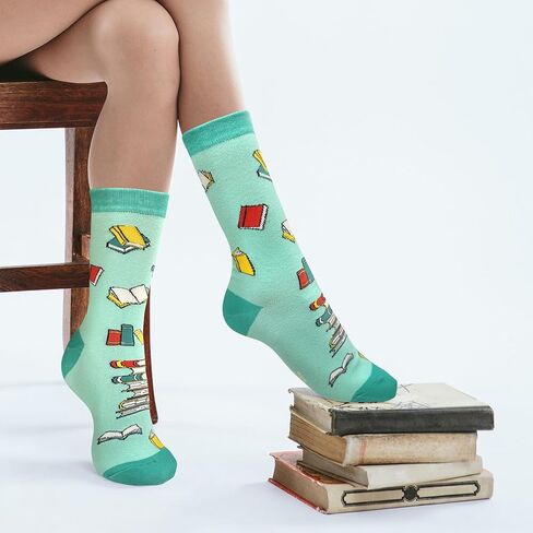 nhnsbdfc Book and Reading Socks for Adults-Funny Novelty Gifts for Book Lovers Reader Bookworm White Elephant Gifts for Adult in Saudi Arabia