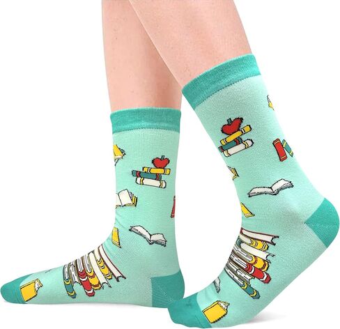 nhnsbdfc Book and Reading Socks for Adults-Funny Novelty Gifts for Book Lovers Reader Bookworm White Elephant Gifts for Adult in Saudi Arabia