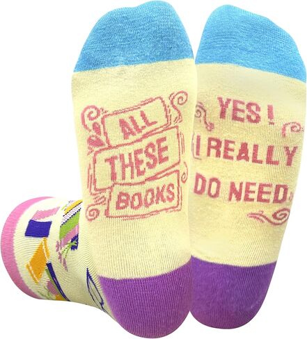 nhnsbdfc Book and Reading Socks for Adults-Funny Novelty Gifts for Book Lovers Reader Bookworm White Elephant Gifts for Adult in Saudi Arabia