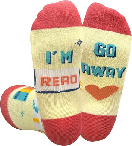 nhnsbdfc Book and Reading Socks for Adults-Funny Novelty Gifts for Book Lovers Reader Bookworm White Elephant Gifts for Adult in Saudi Arabia
