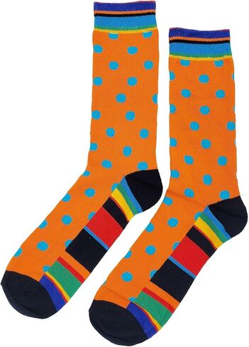 SockFly Polka Dot Dress Socks Funny Novelty Crazy Fun Design Men Size 8-12 Cotton Casual Crew Colorful Funky Gift for Men in Saudi Arabia