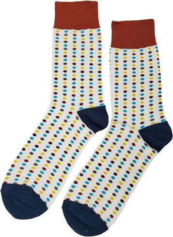 SockFly Polka Dot Dress Socks Funny Novelty Crazy Fun Design Men Size 8-12 Cotton Casual Crew Colorful Funky Gift for Men in Saudi Arabia
