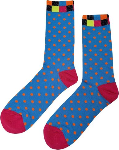 SockFly Polka Dot Dress Socks Funny Novelty Crazy Fun Design Men Size 8-12 Cotton Casual Crew Colorful Funky Gift for Men in Saudi Arabia