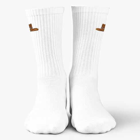 Cowboy Hat Embroidered White Socks-Western Style Socks for Women&Men, Gifts for Birthday, Christmas, Bachelorette Party, etc.(052) in Kuwait