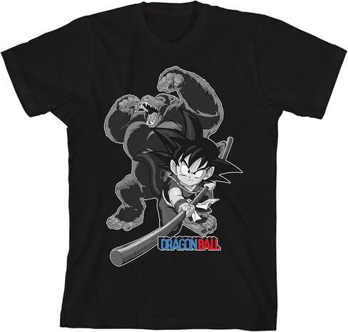 Dragon Ball Goku Giant Ape Transformation Crew Neck Short Sleeve Boy's Black T-Shirt in Saudi Arabia