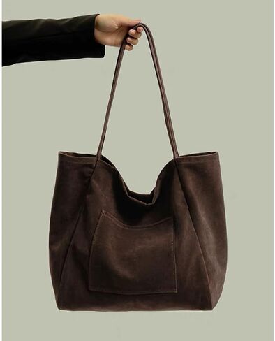 Suede Hobo Bag for Women 2 Pcs Purse Slouchy Faux Suede Tote Bag Leather Handbag in Saudi Arabia
