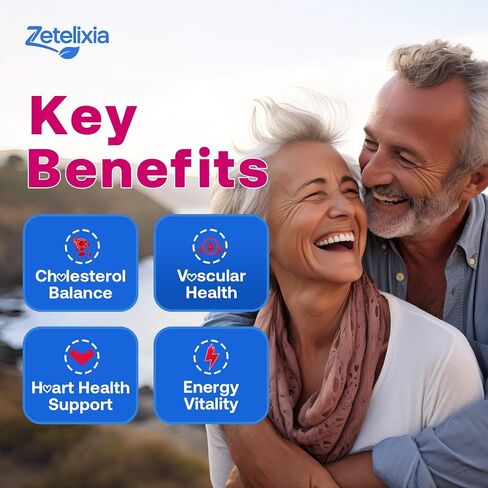مكملات خفض الكولسترول Zetelixia علكات، علكات الكوليسترول مع ستيرول النبات والستانول، أرز الخميرة الحمراء، انخفاض نسبة الكولسترول بشكل طبيعي - نباتي، غير معدل وراثيًا، نكهة التوت المختلطة، 90 قيراط in Kuwait
