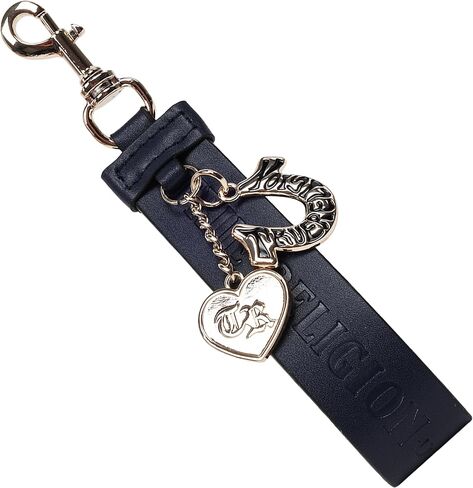 True Religion womens True Religion Bag Charm Keychain, Embossed Logo Strap Accessory With Heart and Horseshoe Pendants in Saudi Arabia