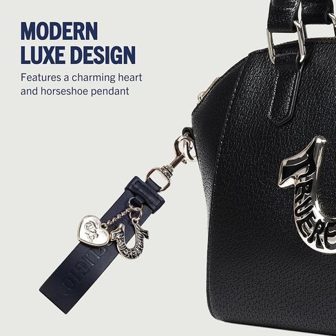 True Religion womens True Religion Bag Charm Keychain, Embossed Logo Strap Accessory With Heart and Horseshoe Pendants in Saudi Arabia