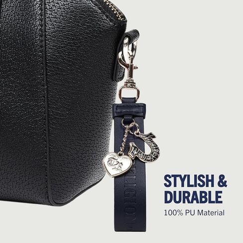 True Religion womens True Religion Bag Charm Keychain, Embossed Logo Strap Accessory With Heart and Horseshoe Pendants in Saudi Arabia
