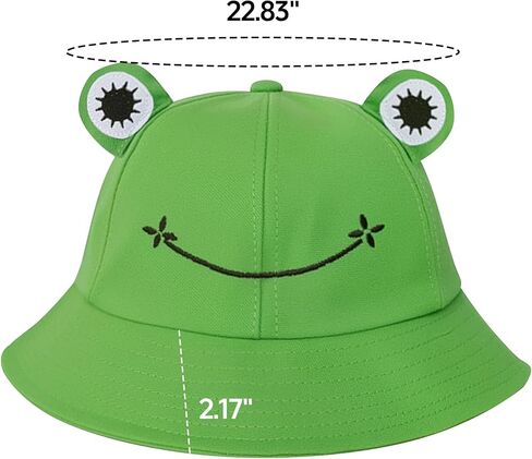 Ycctvar 2PCS Frog Sun Bucket Hats Women Men Beach Fisherman Summer Protection Ladies Round Cotton Funny Travel Packable Cap in Saudi Arabia