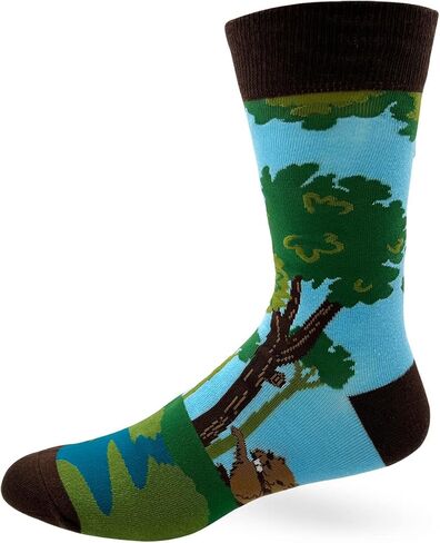 Fabdaz Save a Tree Eat a Beaver Men's Novelty Crew Socks - 1 Pair, 1 Size Fits Most in Saudi Arabia