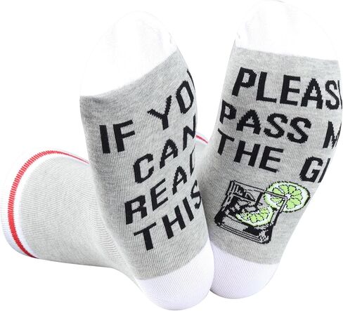2 PAIRS Gin Themed Gift Gin Drinker Drinking Gift Please Pass Me The Gin Socks For Alcohol Lover Gift in Saudi Arabia