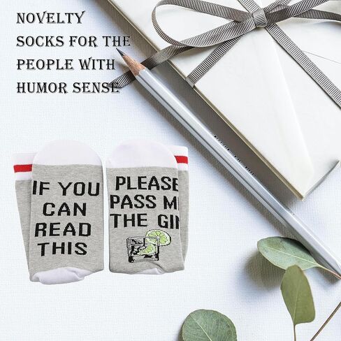 2 PAIRS Gin Themed Gift Gin Drinker Drinking Gift Please Pass Me The Gin Socks For Alcohol Lover Gift in Saudi Arabia