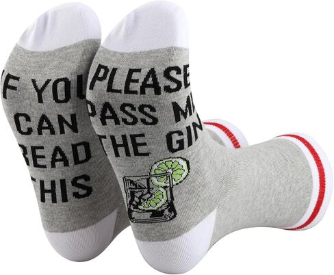 2 PAIRS Gin Themed Gift Gin Drinker Drinking Gift Please Pass Me The Gin Socks For Alcohol Lover Gift in Saudi Arabia