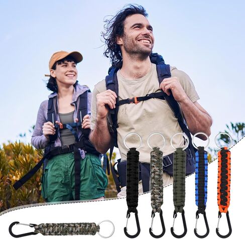 MBAIYO 30 Pcs Paracord Keychain, Military Braided Keychain Strap with Key Ring Key Chain for Backpacks Camping Hiking Fishing Durable Paracord Accessories Rope for Men and Women in Saudi Arabia