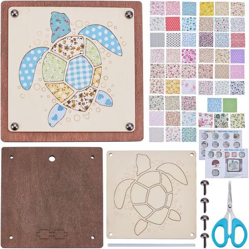 INFUNLY DIY Bee Fabric Wood Art Kit 6.7"×6.7" Insect Walnut Art Kit with Quilting Fabric Bee Wooden Craft Kits with Instructions Hmade Poke-in Art Kits for Crafts Birthday Gifts in Saudi Arabia