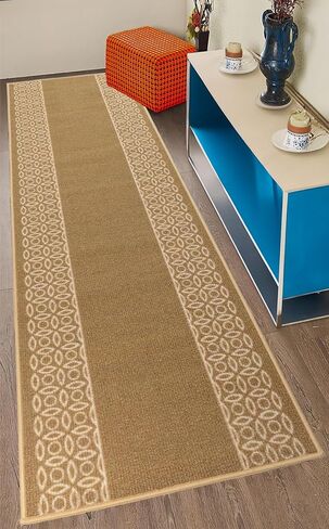 English Home Custom Size Berber Chain Beige Runner Rugs for Hallways 26 inch Wide x Pick Your Size by Feet (Beige, 6 ft x 26 in) in Saudi Arabia