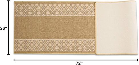 English Home Custom Size Berber Chain Beige Runner Rugs for Hallways 26 inch Wide x Pick Your Size by Feet (Beige, 6 ft x 26 in) in Saudi Arabia