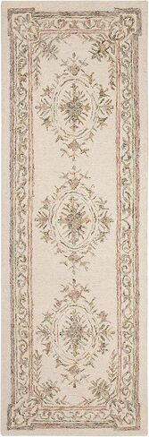 سجادة SAFAVIEH Micro-Loop Collection Runner - 2'3" x 7'، عاجي وفوشيا، صوف مصنوع يدويًا، مثالية للمناطق ذات حركة المرور العالية في غرفة المعيشة وغرفة النوم (MLP902R) in Kuwait