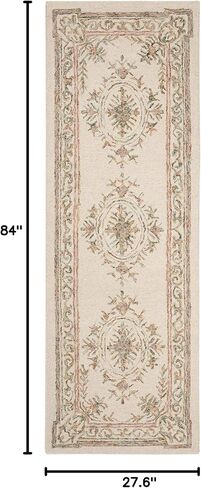 سجادة SAFAVIEH Micro-Loop Collection Runner - 2'3" x 7'، عاجي وفوشيا، صوف مصنوع يدويًا، مثالية للمناطق ذات حركة المرور العالية في غرفة المعيشة وغرفة النوم (MLP902R) in Kuwait