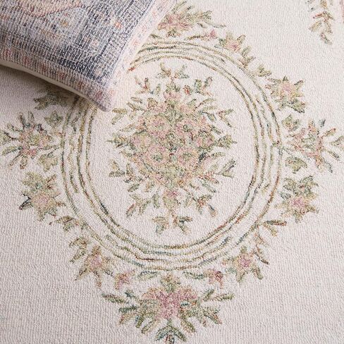 سجادة SAFAVIEH Micro-Loop Collection Runner - 2'3" x 7'، عاجي وفوشيا، صوف مصنوع يدويًا، مثالية للمناطق ذات حركة المرور العالية في غرفة المعيشة وغرفة النوم (MLP902R) in Kuwait