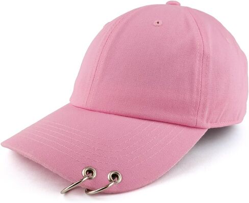 Trendy Apparel Shop Two Rings Pierced Plain Cotton Unstructured Adjustable Dad Hat in Saudi Arabia