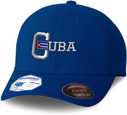 Flexfit Cap for Men & Women Embroidered Cuba Cuban Havana Flag Flexfit Hats Baseball Caps in Saudi Arabia