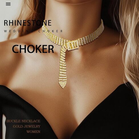 CanB Rhinestone Necklace Choker Crystal Necklaces for Women Charm Pendant Necklace in Saudi Arabia