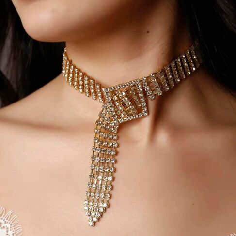 CanB Rhinestone Necklace Choker Crystal Necklaces for Women Charm Pendant Necklace in Saudi Arabia