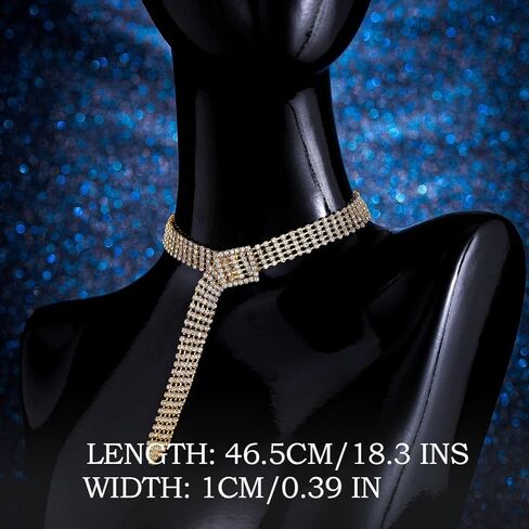 CanB Rhinestone Necklace Choker Crystal Necklaces for Women Charm Pendant Necklace in Saudi Arabia