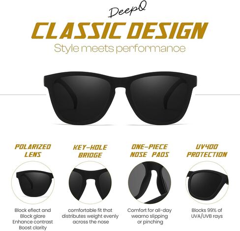 DeepQ Polarized Sports Sunglasses Women & Men, Multi-Scene Performance Sun Glasses with UV400 Protection/Universal Fit in Saudi Arabia